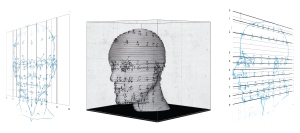 Durer's proportions overlaid on model of Piero's head
